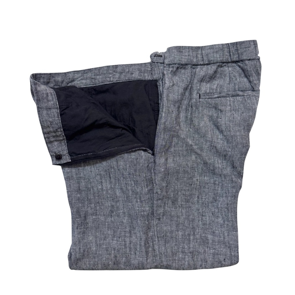 J. Jill Linen Cropped Wide Leg Pants in Charcoal Size Medium Petite - Picture 3 of 9